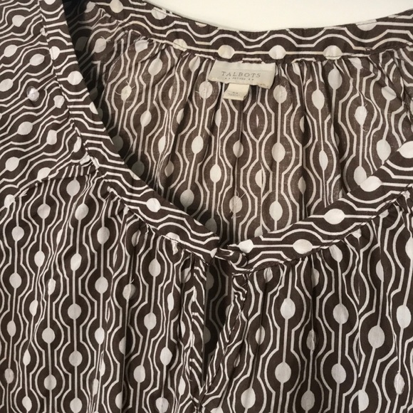 Talbots 3/4 sleeve sheer cotton top - Picture 2 of 6